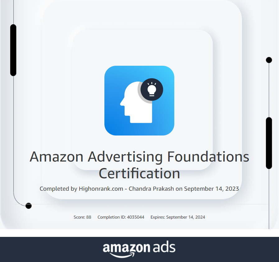 Amazon Advertising Foundations Certification highonrank