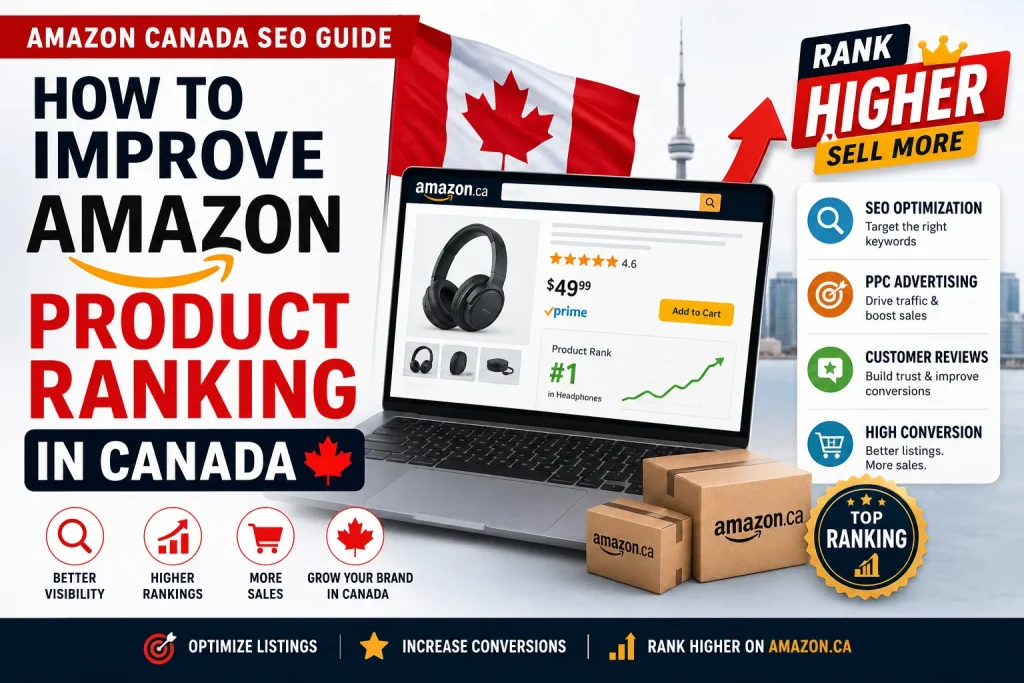 How to Improve Amazon Product Ranking in Canada using Amazon SEO, PPC ads, reviews, and listing optimization on Amazon.ca